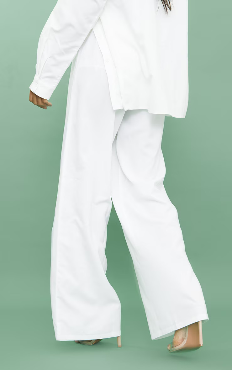 White Woven Oversized Wide Leg Pants | Pretty Little Thing (Australia & New Zealand)