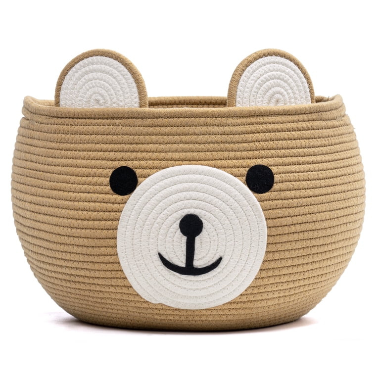 Timeyard Cotton Rope Baby Basket, Animal Basket for Toy Clothes, Cute Bear Design for Storage, Em... | Walmart (US)