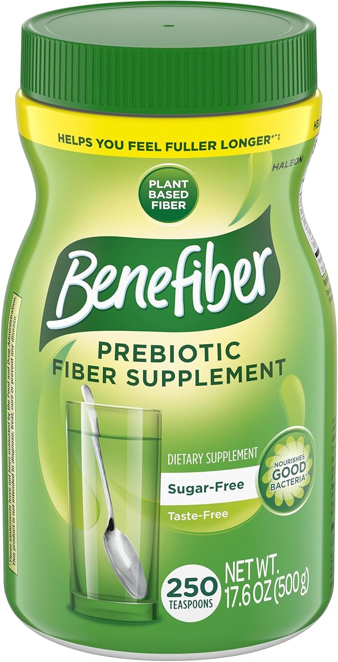 Benefiber Daily Prebiotic Fiber Supplement Powder for Digestive Health, Unflavored - 250 Teaspoon... | Amazon (US)
