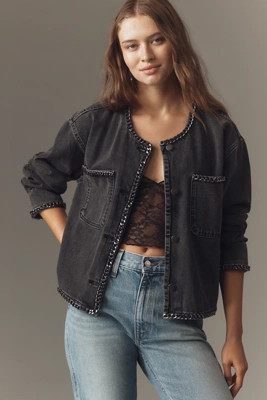 Pilcro Chain Denim Jacket | Anthropologie (US)