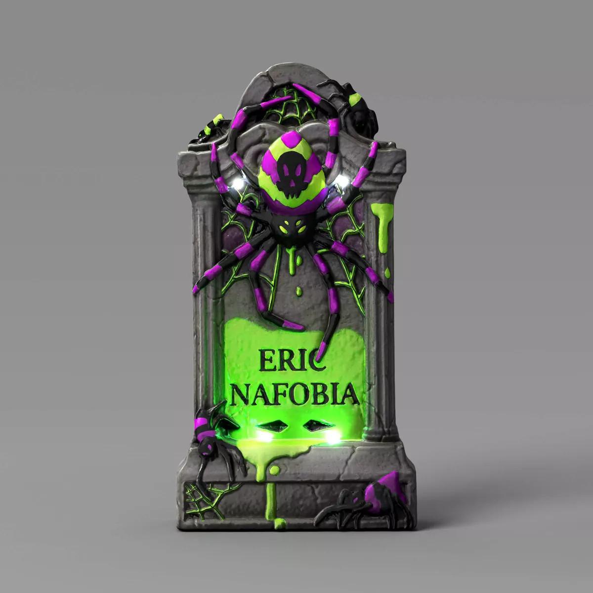 27" Lit Premium Glows under Blacklight Spider Tombstone Halloween Decorative Prop - Hyde and EEK!... | Target
