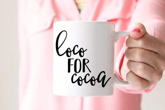 Loco for Cocoa Coffee Mug, Christmas Coffee Mug, Christmas Gift, Funny Gift for Her, Christmas Decor | Etsy (US)