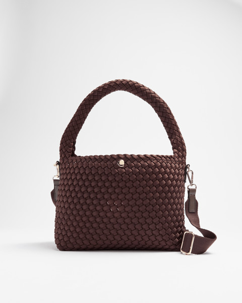 Weave Detail Shoulder Bag - Chocolate | Target AU