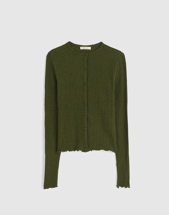 Lettuce-Hem Ribbed Cardigan | Madewell | Madewell