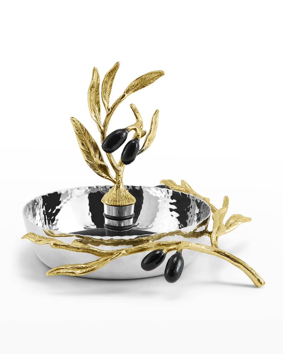 Michael Aram Olive Branch Wine Coaster and Stopper Set | Neiman Marcus