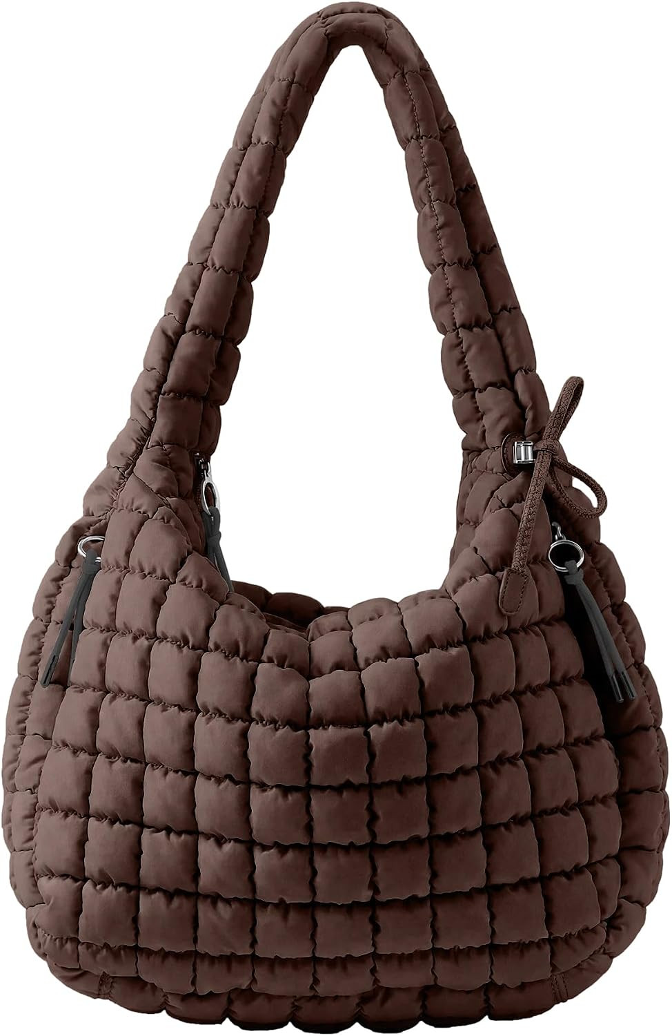 Quilted Tote Bag for Women, Nylon Puffy Hobo Crossbody Shoulder Bag Purse | Amazon (US)