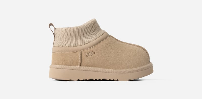 UGG® Toddlers' Classic Ultra Stretch Cuff Suede/Textile/Recycled Materials Classic Boots in Mustard Seed, Size 11T | UGG (US)