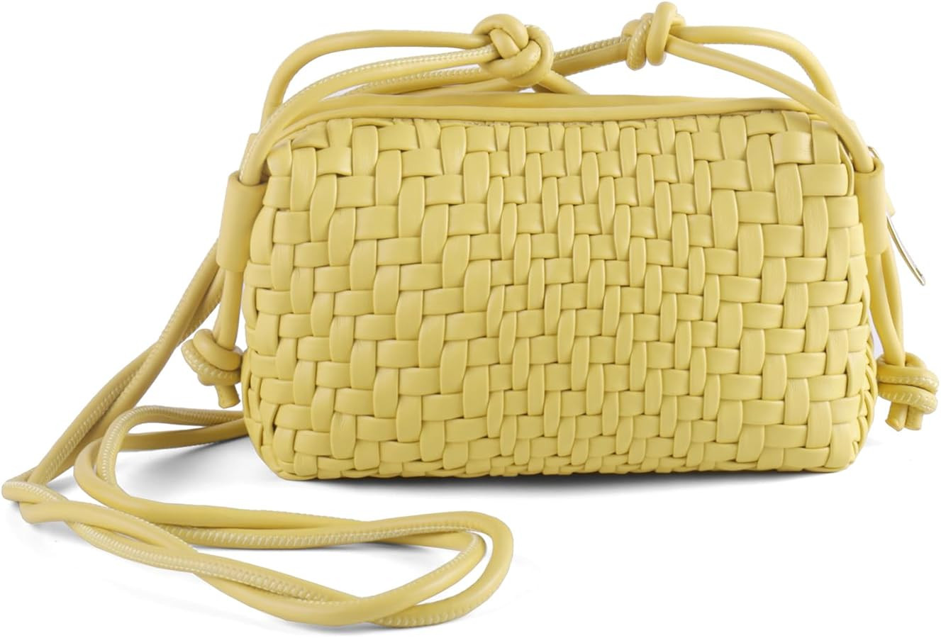 Crossbody Bag For Women Hand Woven Vegan Leather Zip Small Crossbody Bags Shoulder Bag Sling Cros... | Amazon (US)