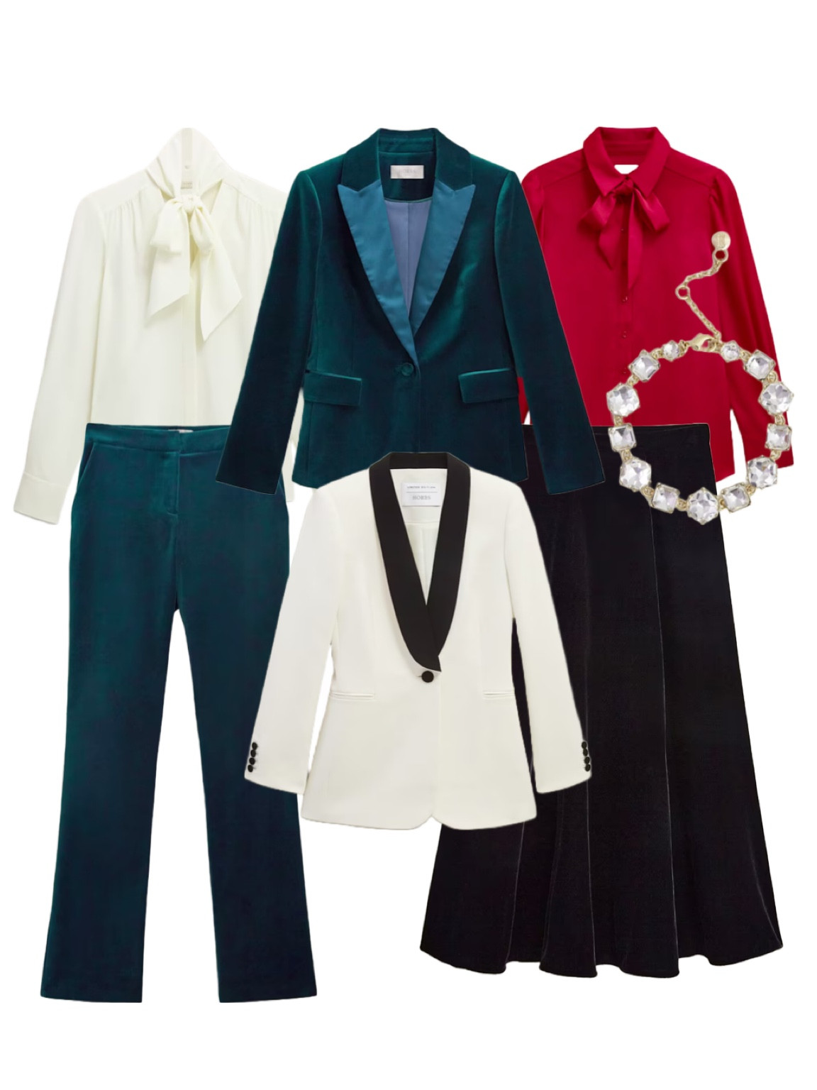 Hobbs London hottest pieces! From the classic Mimi ivory silk tie neck blouse and Luna teal velvet jacket and trouser suit to the Limited Edition Charteris Black Velvet Skirt, Ruby satin blouse, Aria bracelet and Charlcote Ivory tuxedo jacket, play mix and match this Christmas! I’ll definitely be adding these to my list to Santa! 

#LTKuk #LTKeurope #LTKwinter
