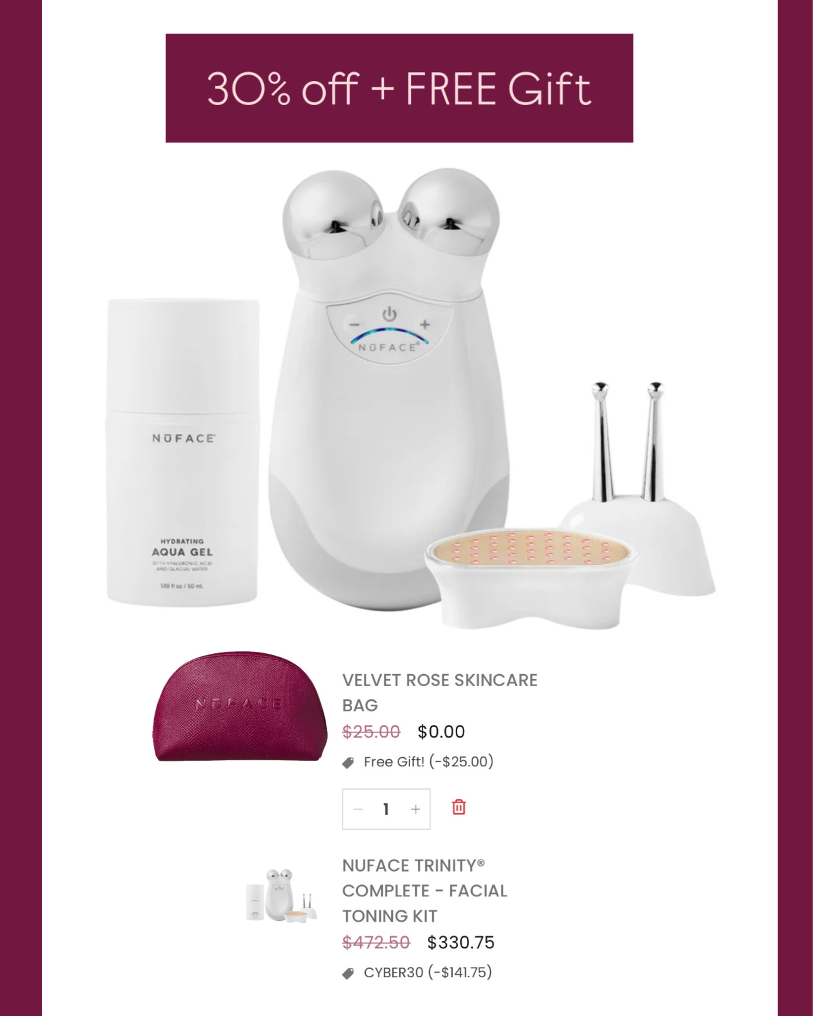 NuFACE Trinity® Complete
Facial Toning Kit | black Friday over 30% off plus FREE velvet rose skincare bag 

#LTKOver40 #LTKCyberWeek #LTKBeauty