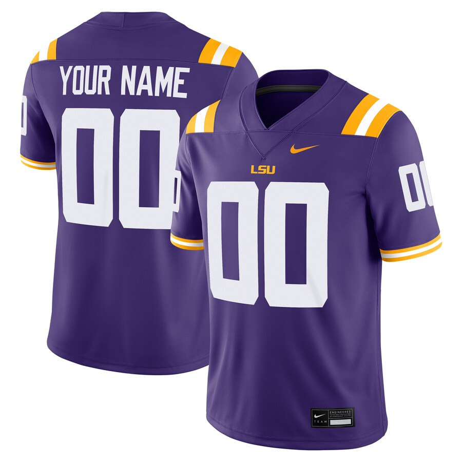 LSU Tigers Nike Custom Football Game Jersey - Purple | Fanatics