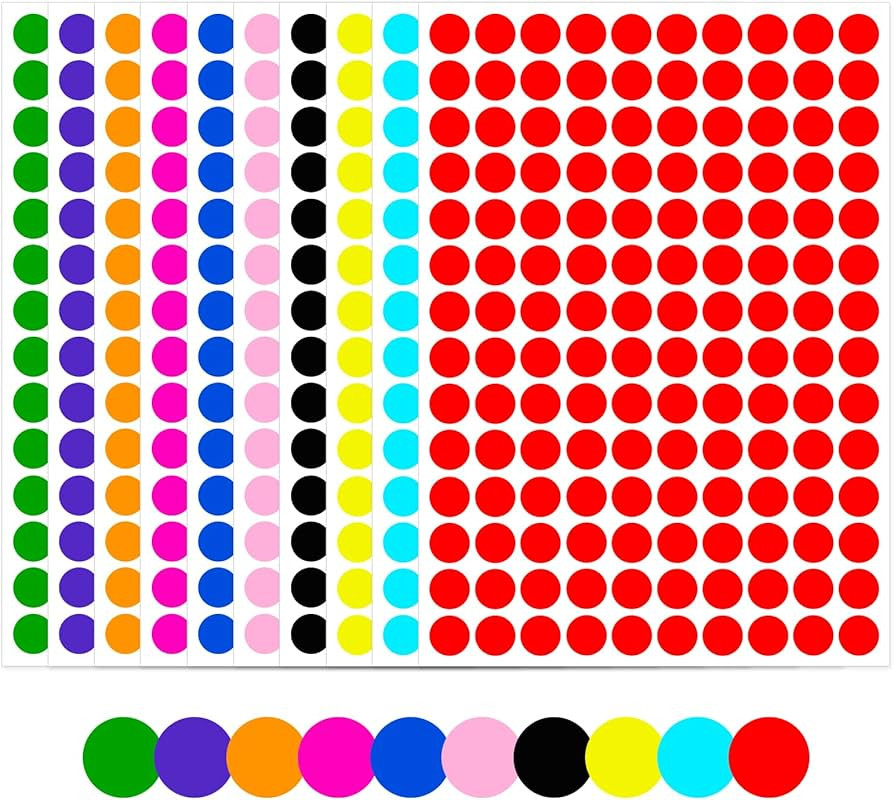 2800 PCS Colored Dot Stickers Waterproof Round Color Coding Labels-10 Color Circle Stickers for S... | Amazon (US)