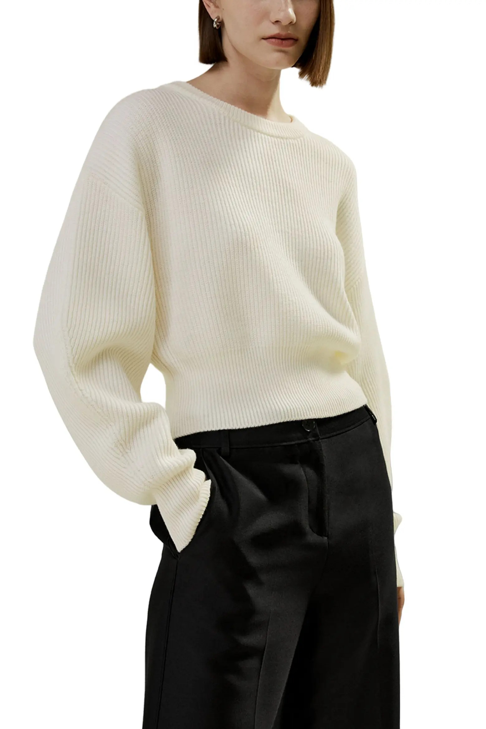 Round Neck Drop-Shoulder Merino Wool Sweater (Women) | Nordstrom | Nordstrom