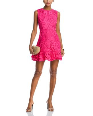 AQUA Lace Flounce Sleeveless Dress - Exclusive  | Bloomingdale's Women | Bloomingdale's (US)