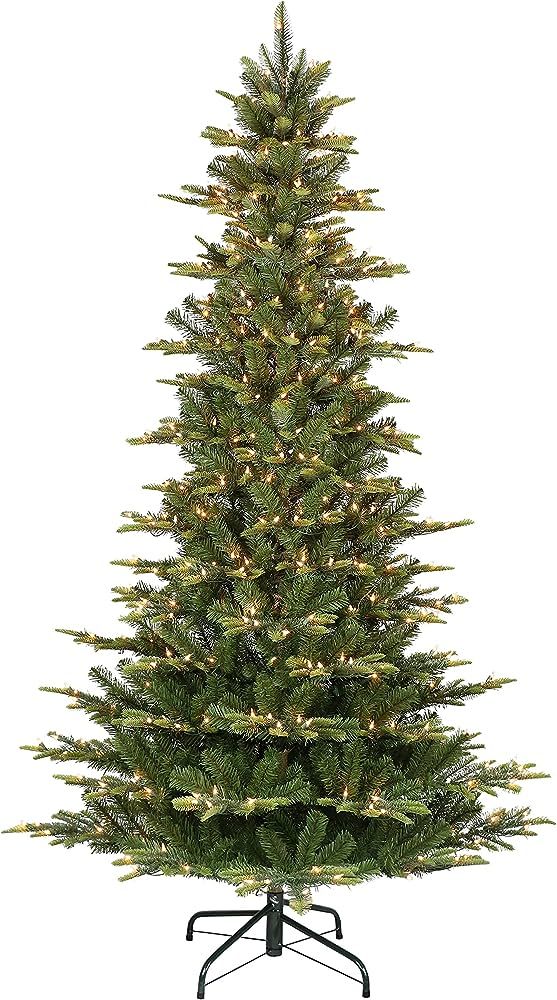 Amazon.com: Puleo International 6.5 Foot Pre-Lit Slim Aspen Fir Artificial Christmas Tree with 35... | Amazon (US)