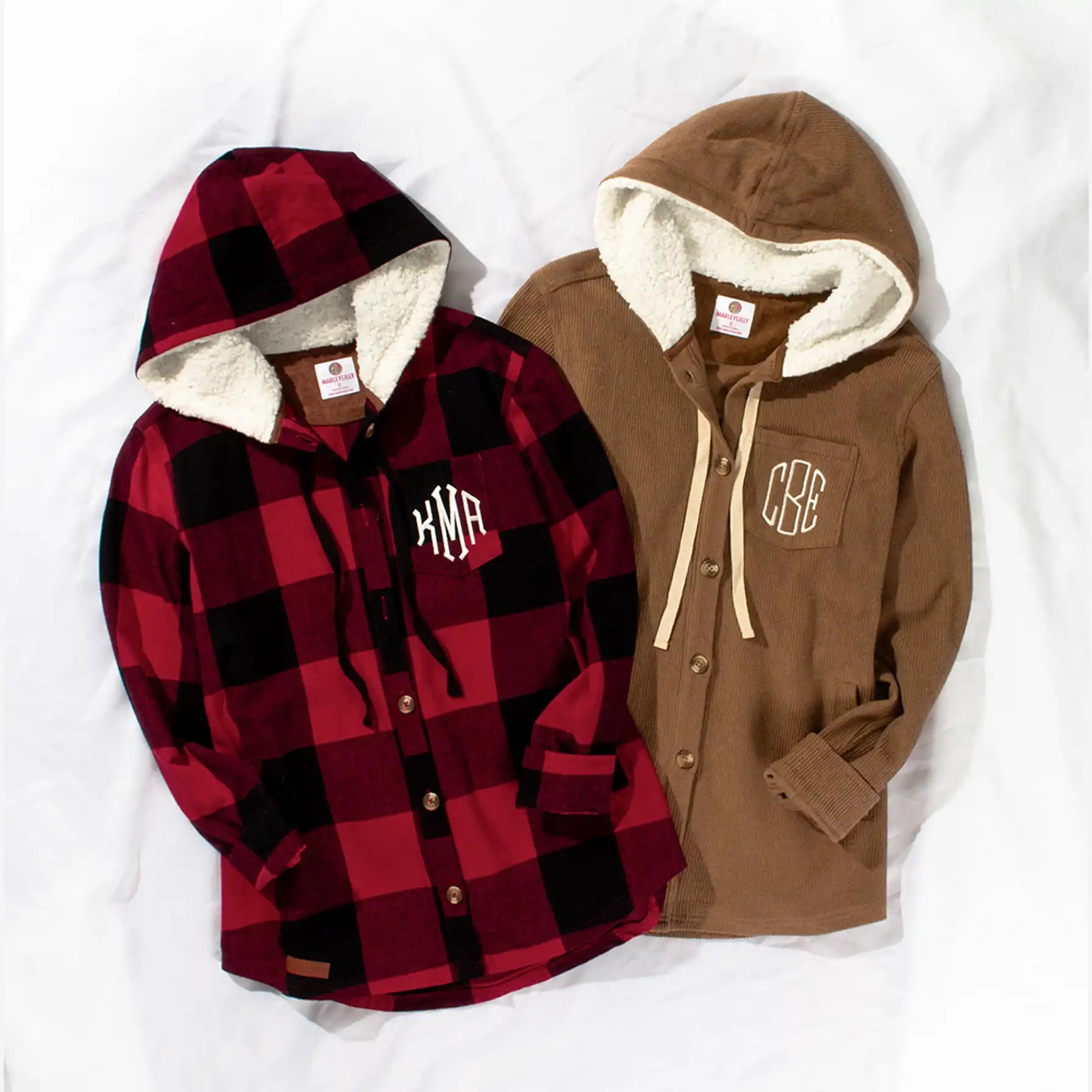 Monogrammed Hooded Sherpa Shacket | Marleylilly
