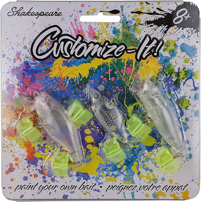 Shakespeare Customize-It Bait Kit, Paint-Your-Own Fishing Lures for Kids, Clear Construction for ... | Amazon (US)
