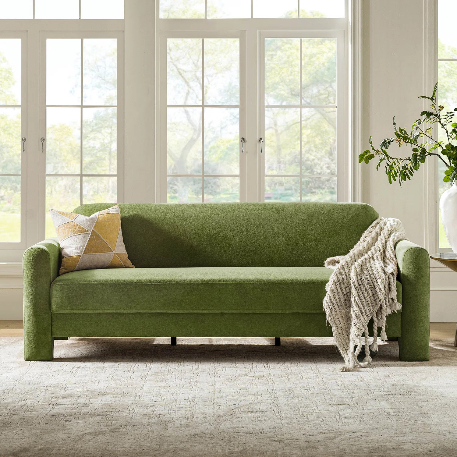 Ebern Designs Werts Modern 84" Curved Chenille Sofa & Reviews - Wayfair Canada | Wayfair North America