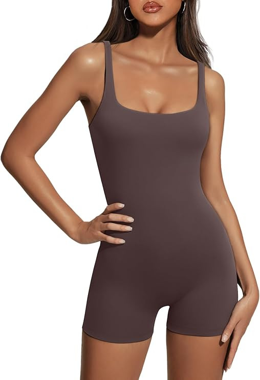 AUTOMET Womens Jumpsuits Unitard Bodysuits One Piece Shorts Rompers Yoga Sleeveless Backless Seam... | Amazon (US)