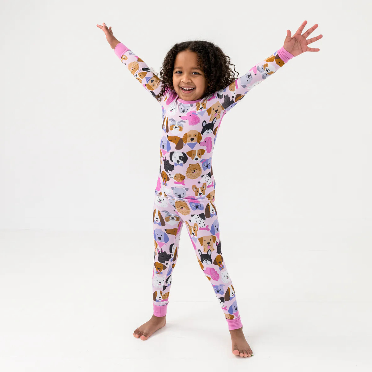 Pink Puppy Parade Two-Piece Pajama Set | Little Sleepies
