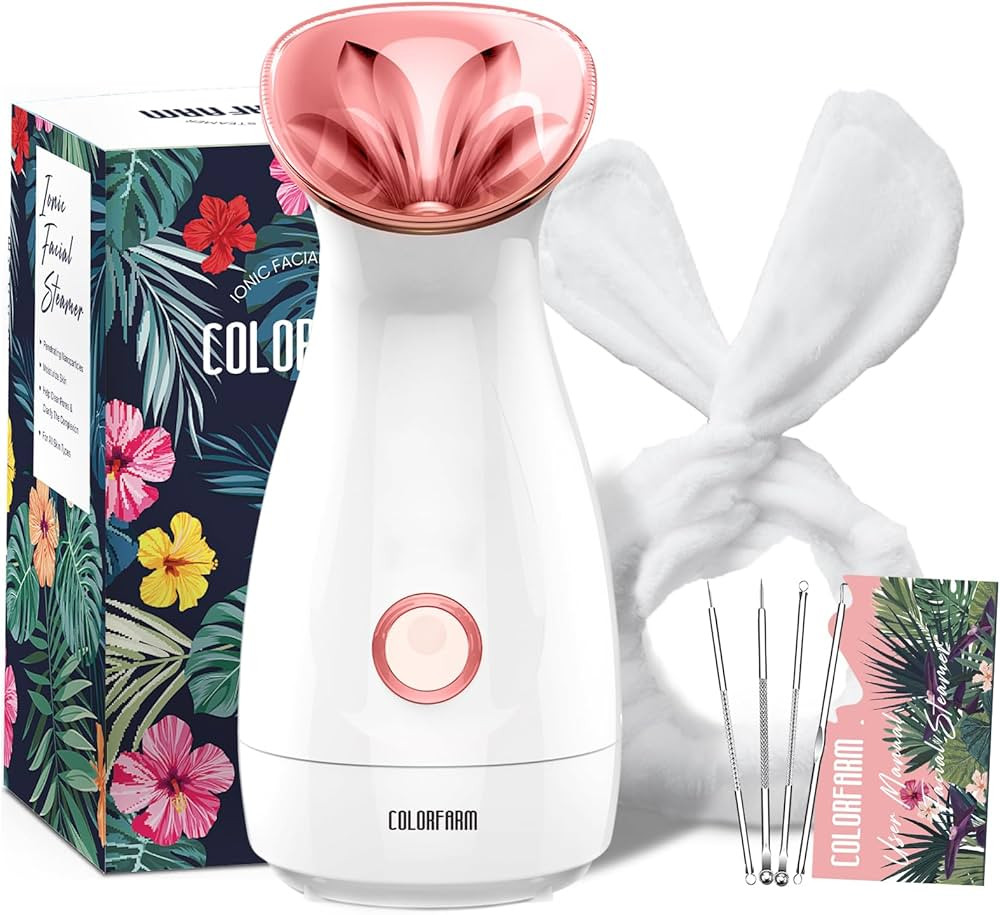 Colorfarm Facial Steamer Nano Ionic: Face Steamer Deep Cleaning Unclogs Pores - Humidifier Hot Mi... | Amazon (US)