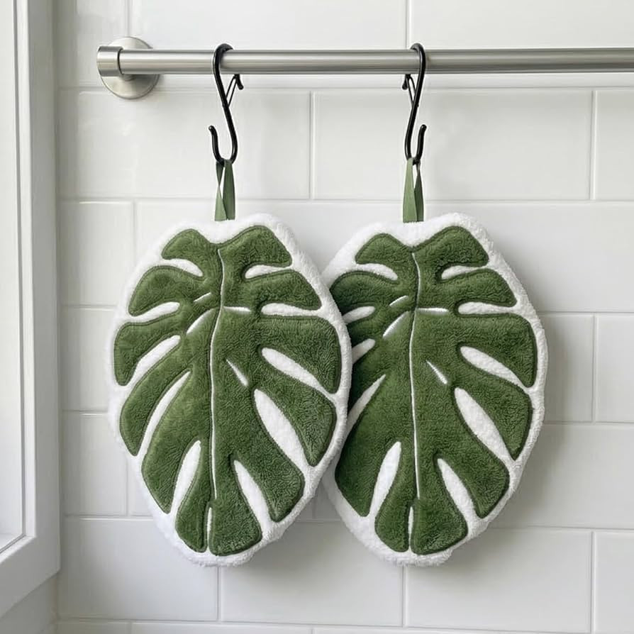Sisher 2pcs 100% Coral Hanging Hand Towel,Absorbent,Super Soft, and Fast Drying Hanging Kitchen T... | Amazon (US)