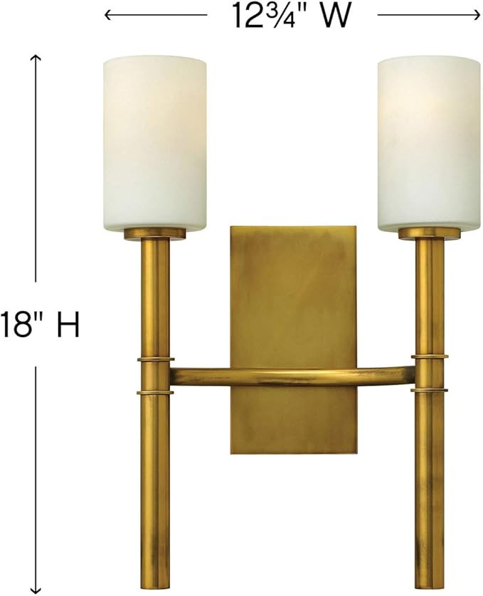 Hinkley Margeaux Collection Transitional Two Light Wall Sconce, Vintage Brass | Amazon (US)