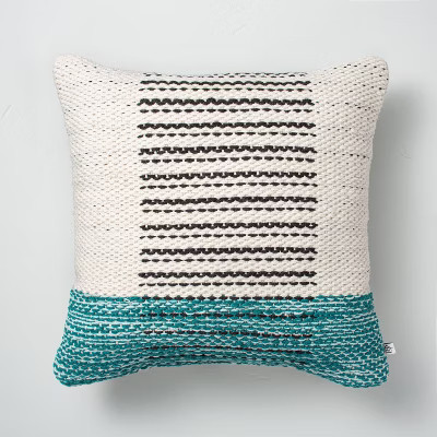 18" x 18" Dotted Wave Stripes Indoor/Outdoor Throw Pillow - Hearth & Hand™ with Magnolia | Target