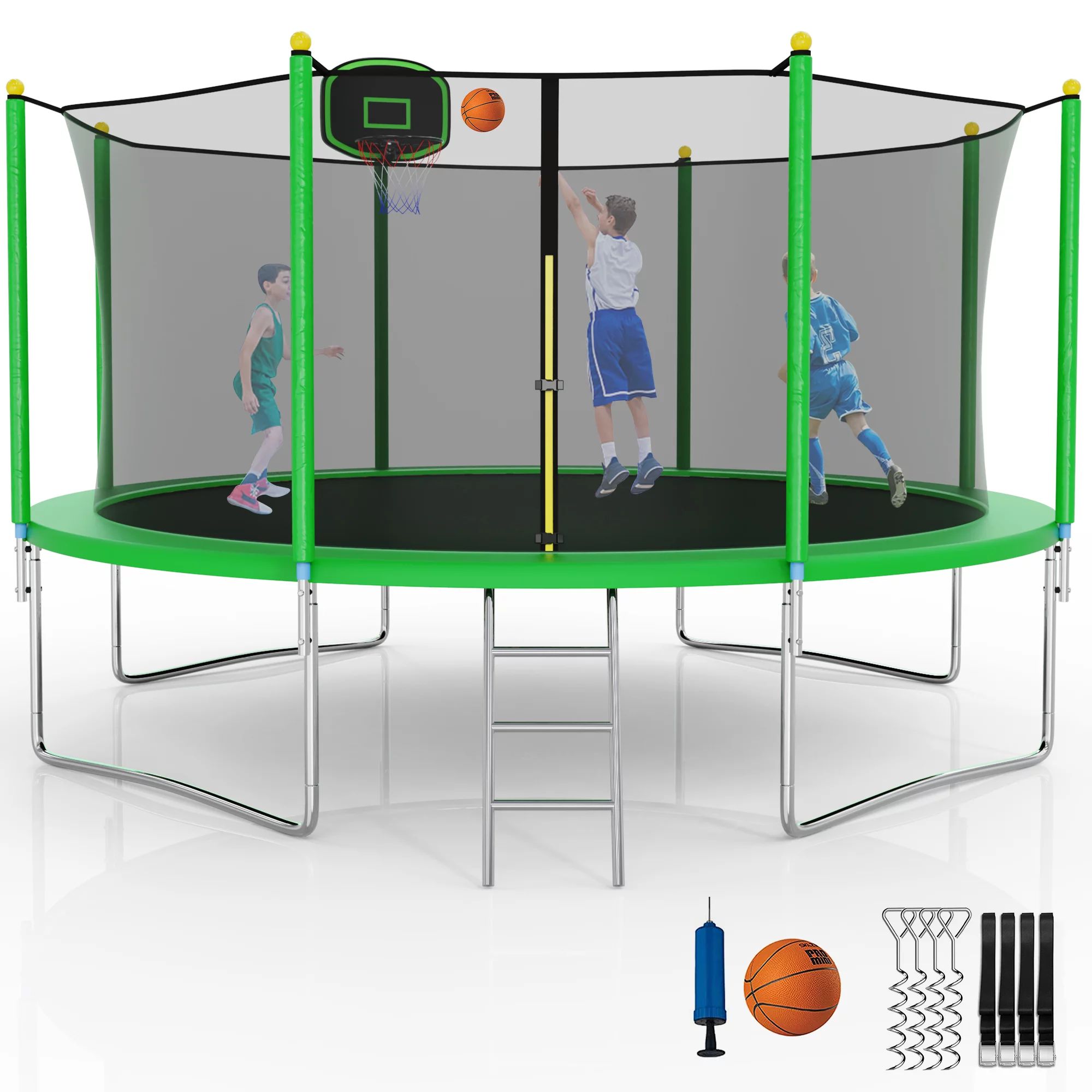 YORIN 1000LBS 12FT 14FT 15FT Trampoline for Kids Adults, Trampoline with Safety Enclosure Net, Ba... | Walmart (US)