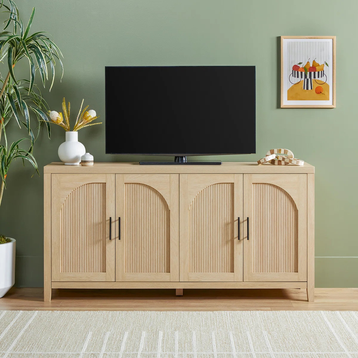 Eilisha Modern Reeded Sideboard with Arched Doors | Wayfair North America