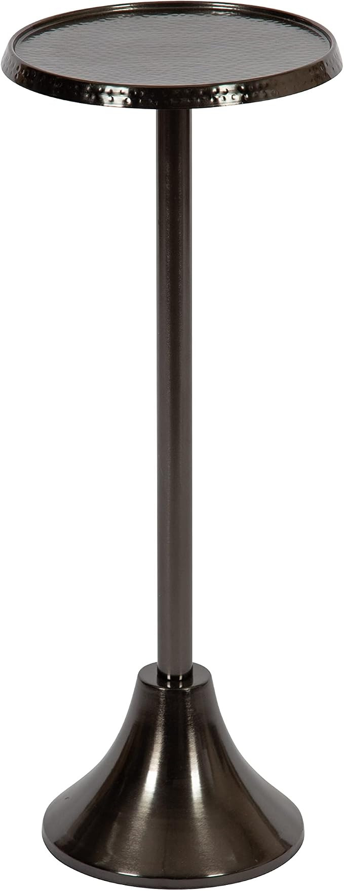 Kate and Laurel Sanzo Modern Pedestal Side Table; 9 x 9 x 23; Pewter; Decorative End Table with H... | Amazon (US)