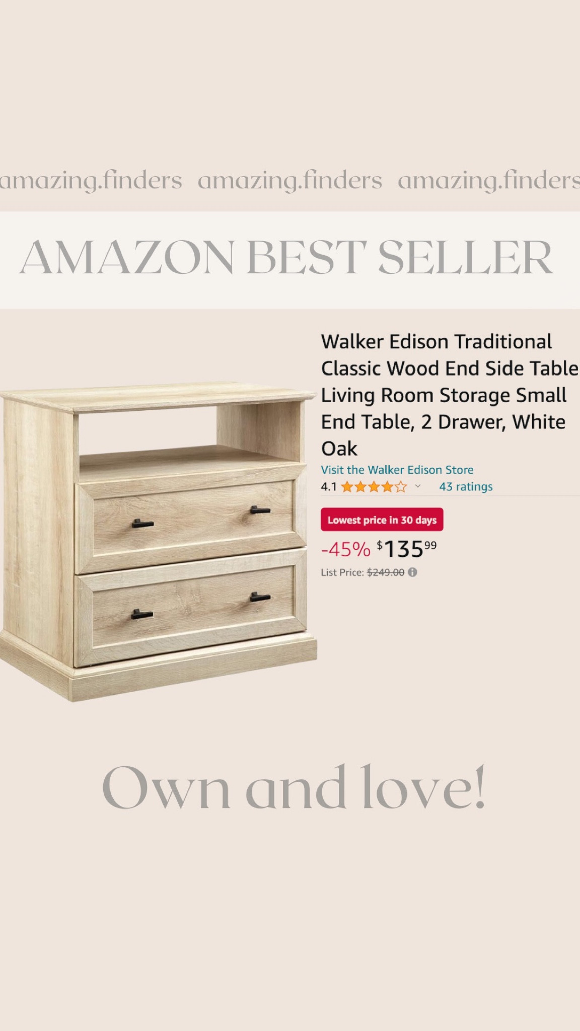 Walker Edison Classic 2 Drawer End … curated on LTK