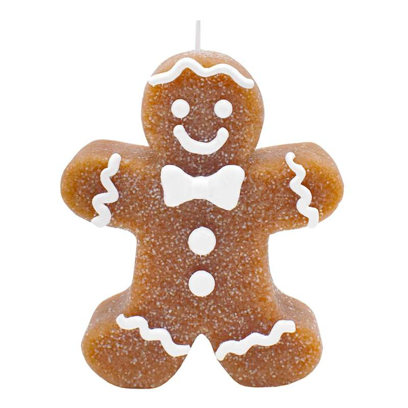 Gingerbread Man Shaped Candle, 5", Brown, Wax, sold by At Home | At Home