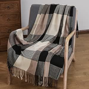 Buffalo Plaid Throw Blanket for Couch - Farmhouse Check Style - Soft Cozy Lightweight with Tassel... | Amazon (US)