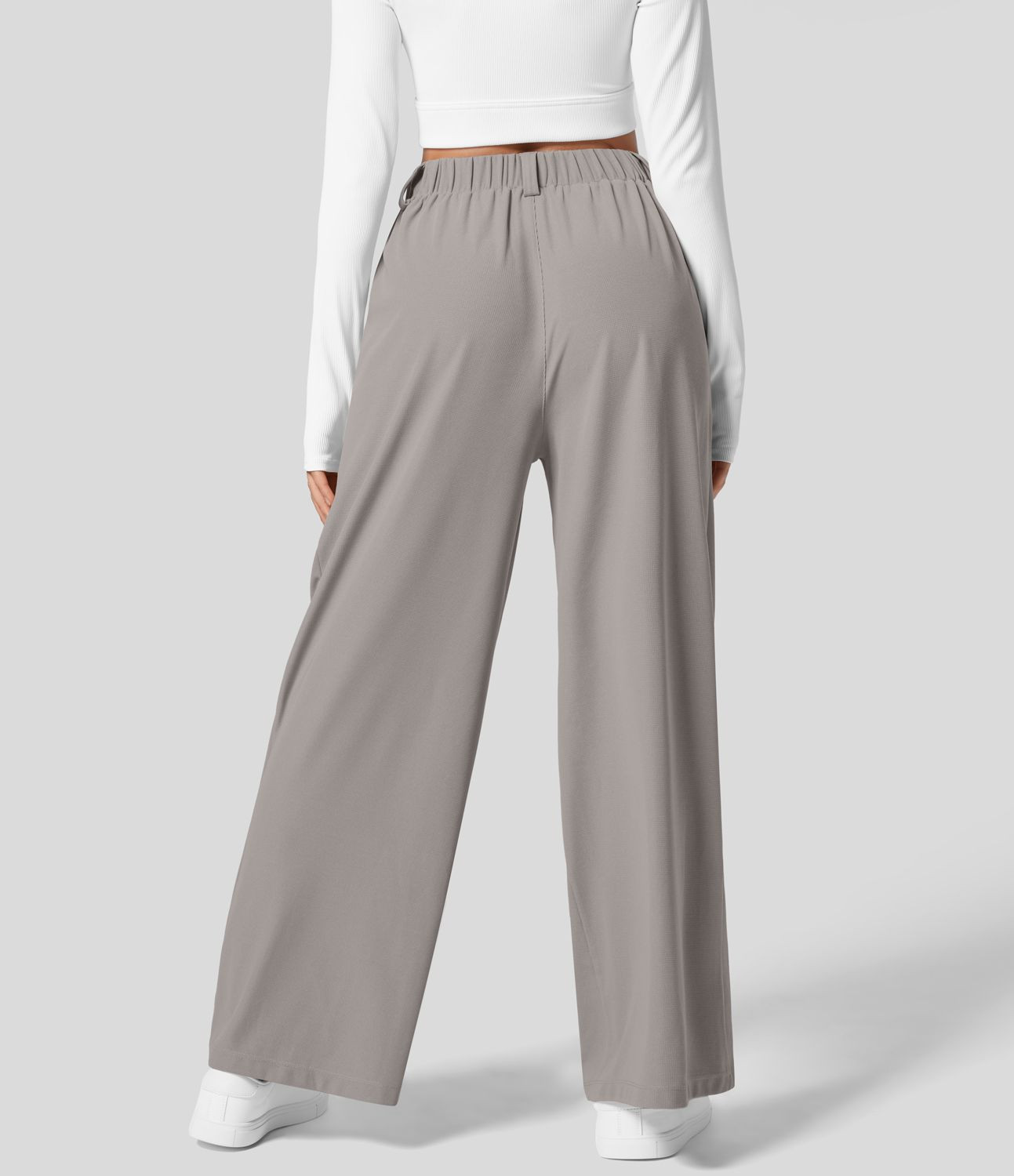 Women’s HalaraFlex™ High Waisted Plicated Side Pocket Wide Leg Waffle Work Pants - Halara | HALARA