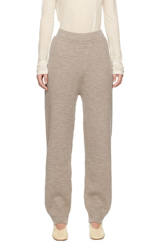 Taupe Line Quilt Lounge Pants | SSENSE