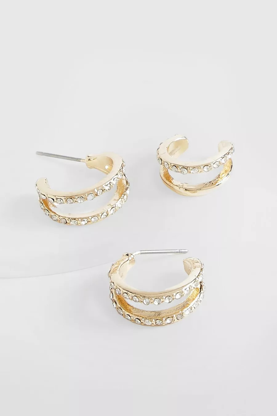 Huggie Hoops And Earcuff | Boohoo.com (UK & IE)