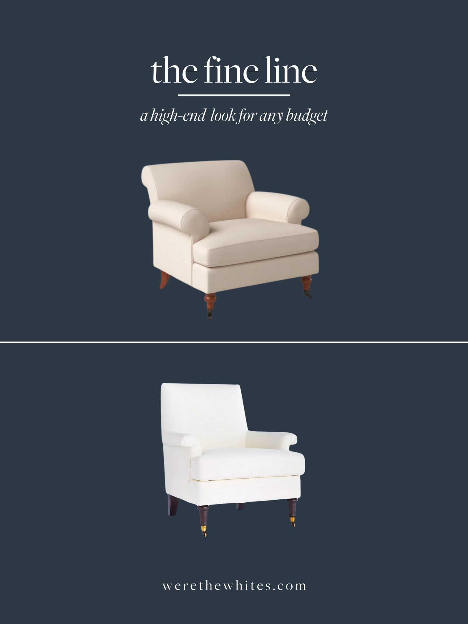 The fine line: a high end look for any budget! I absolutely love this rolled armchair with casters from Birch Lane. It’s more of an investment piece around $750, and this Target Mercer chair provides the same look for half the price! Who remembers my DIY with this save option? 

#LTKhome #LTKstyletip
