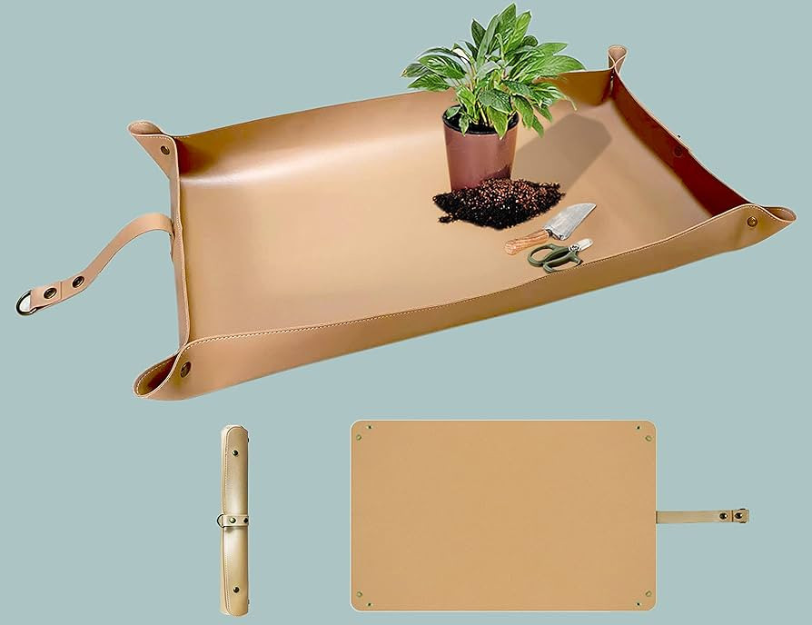 Amazon.com: Leather Plant Repotting Mat Waterproof Transplanting Mat Indoor Succulent Potting Mat... | Amazon (US)