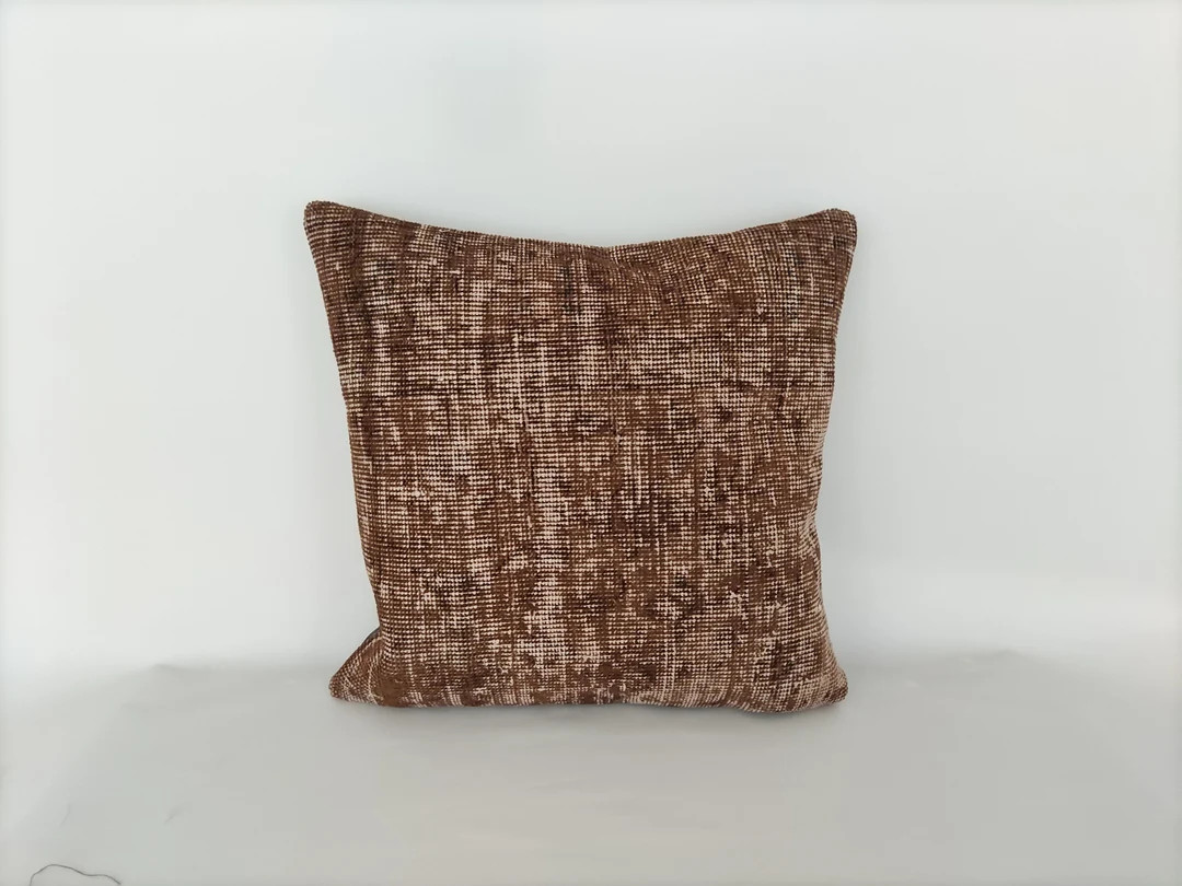 Embroidered Pillow Cover 20x20 -Vintage Carpet Pillow -Handwoven Pillow -Couch Textured Pillow -T... | Etsy (US)