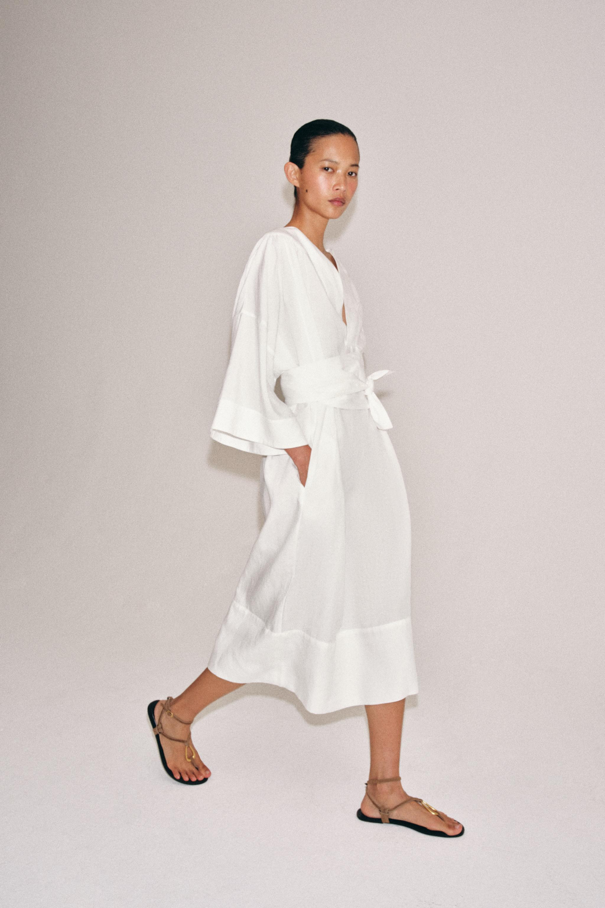 ZW COLLECTION TUNIC DRESS WITH BELT | Zara UK