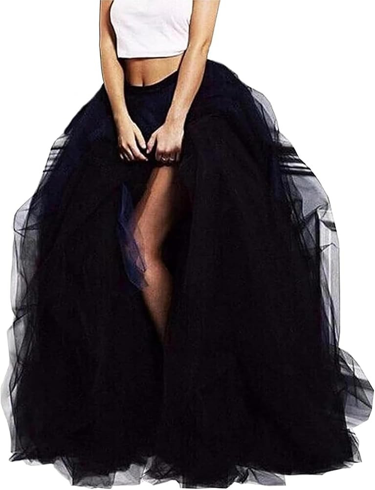 Lisong Women Maxi Tulle Floor Length Layered High Waist Spectial Occasion Skirt | Amazon (US)