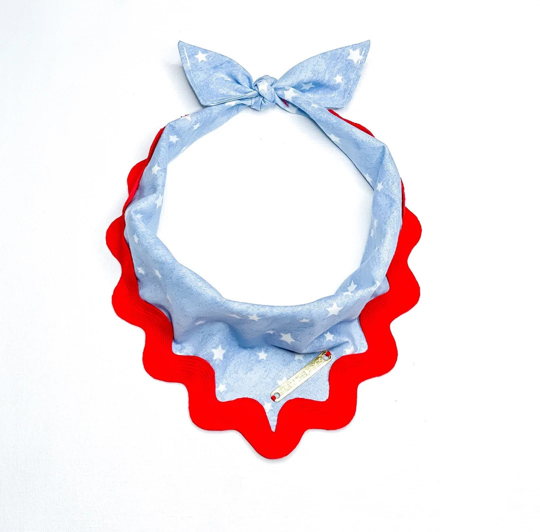 4th of July Rick Rack Dog Bandana // Red, White, Blue // Stars Stripes // SUMMER // Dog Bandana S... | Etsy (US)
