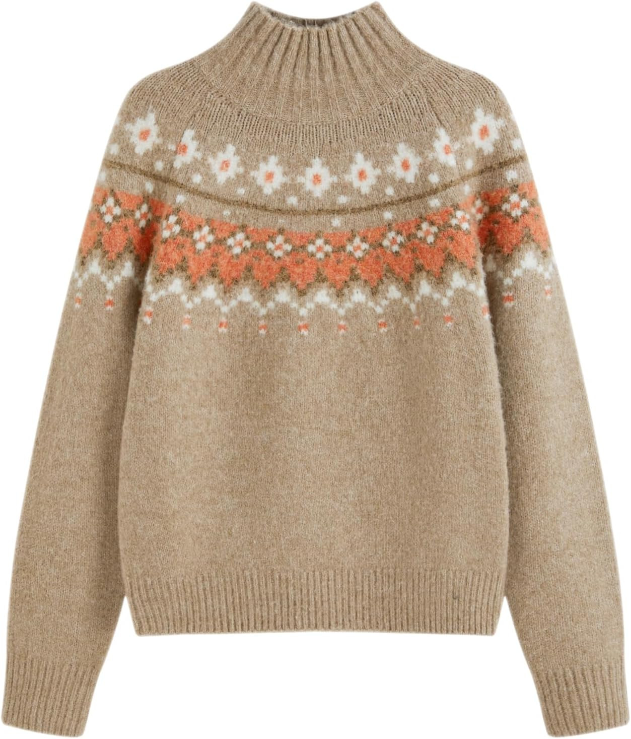CIDER Women's Fair Isle Wool Blend Sweater Long Sleeve Pullover | Amazon (US)