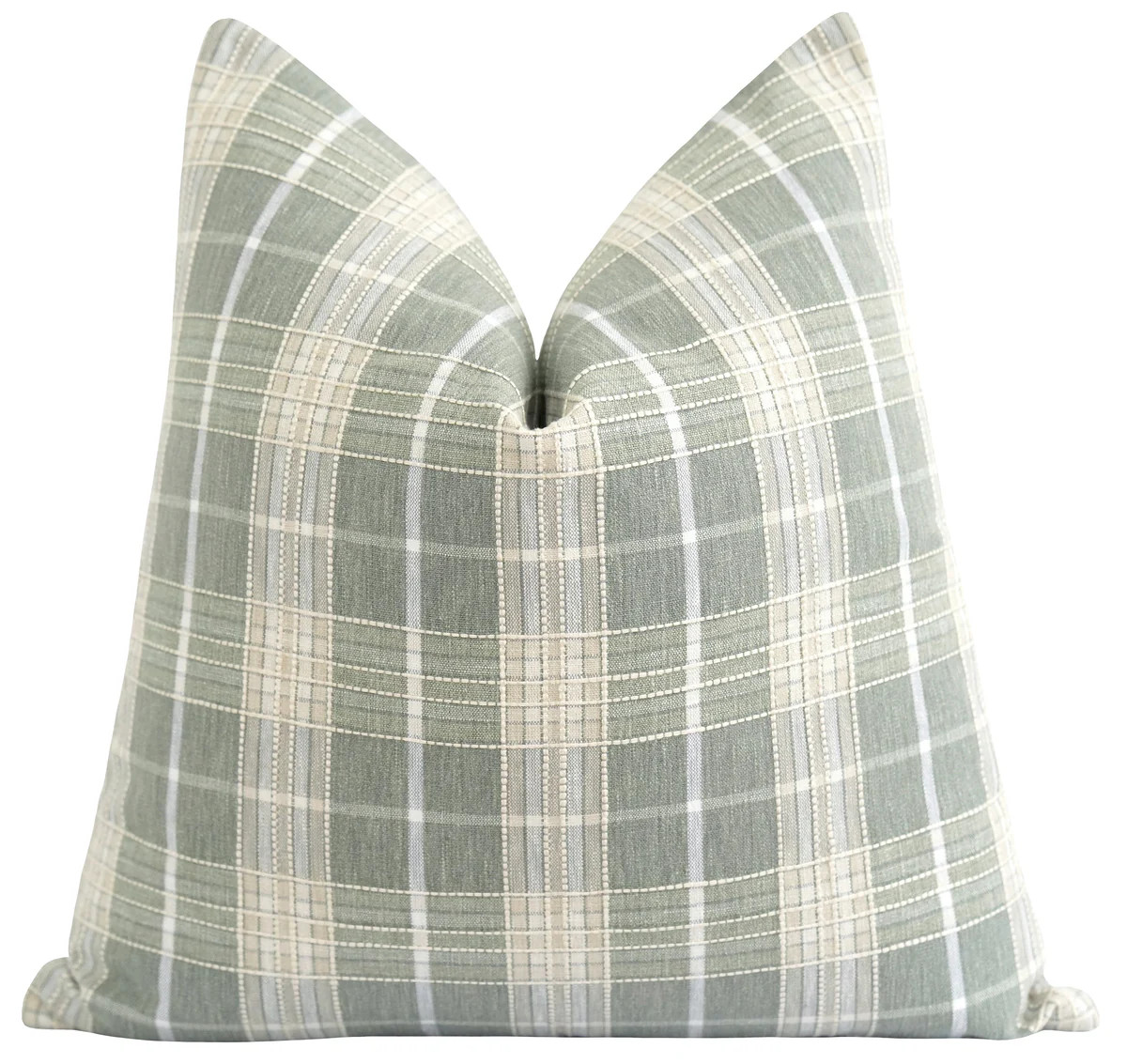 McKoy Sage Woven Plaid Pillow | Land of Pillows