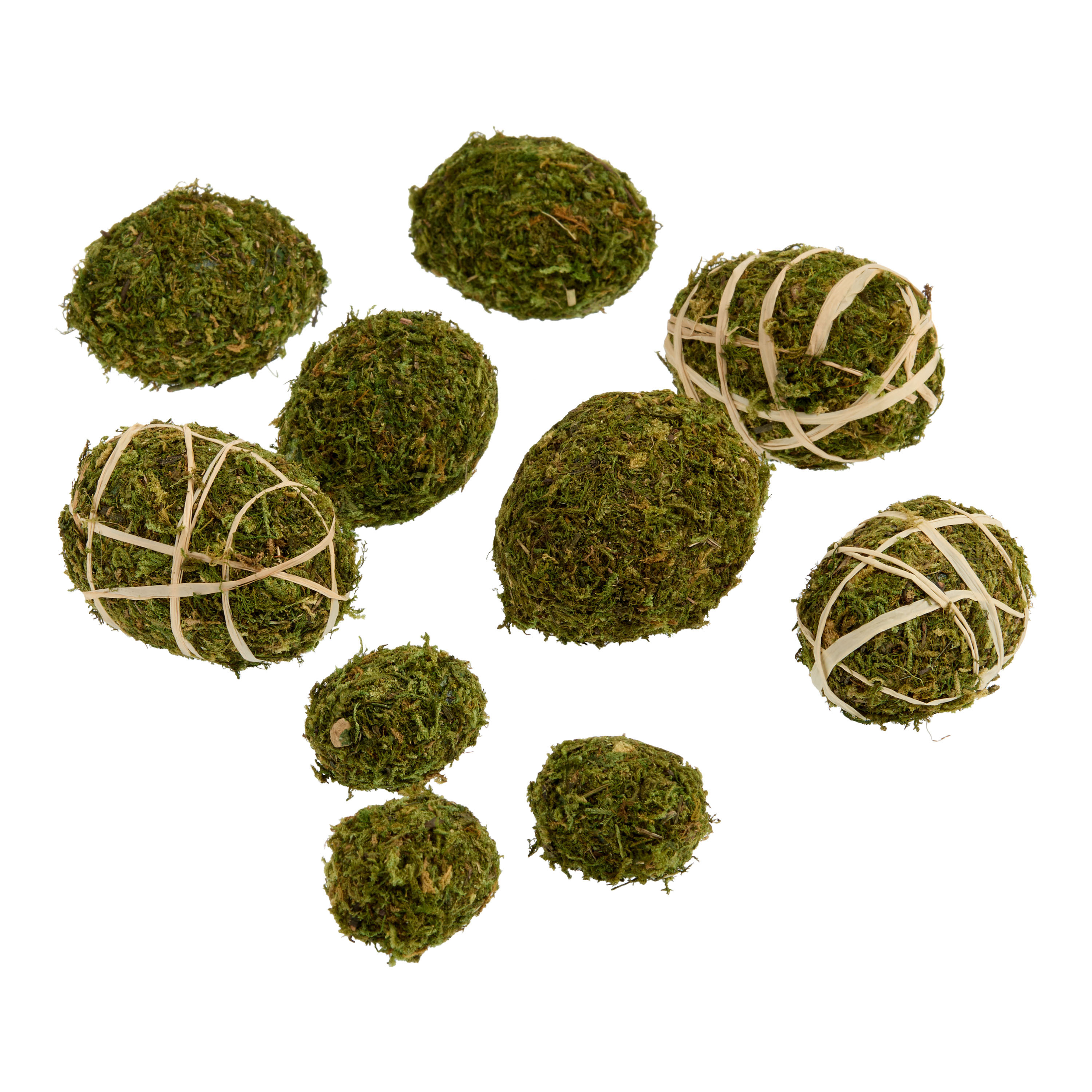 Green Faux Mossy Eggs Decor 10 Pack | World Market