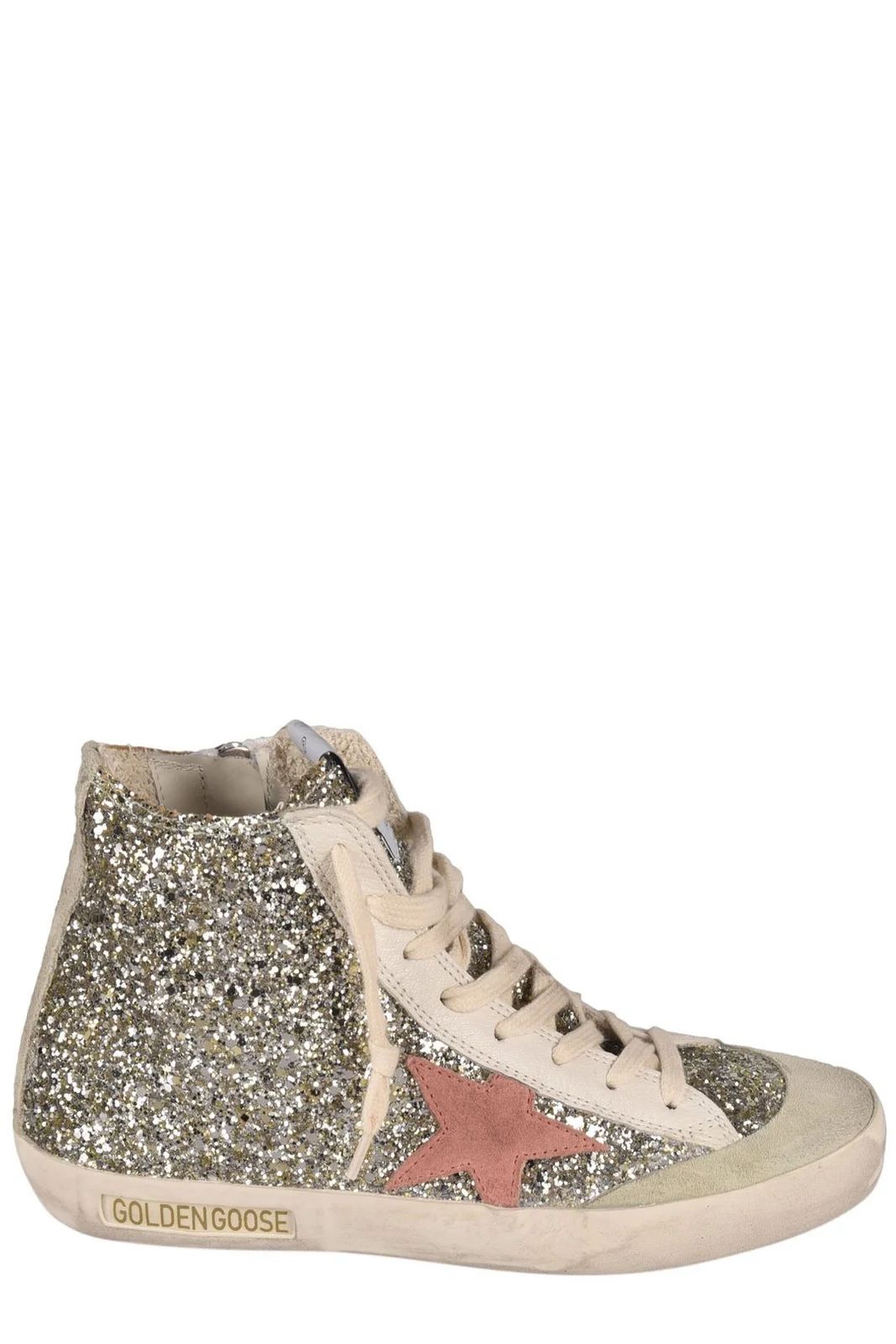 Golden Goose Deluxe Brand Francy Glitter Embellished High-Top Sneakers | Cettire Global