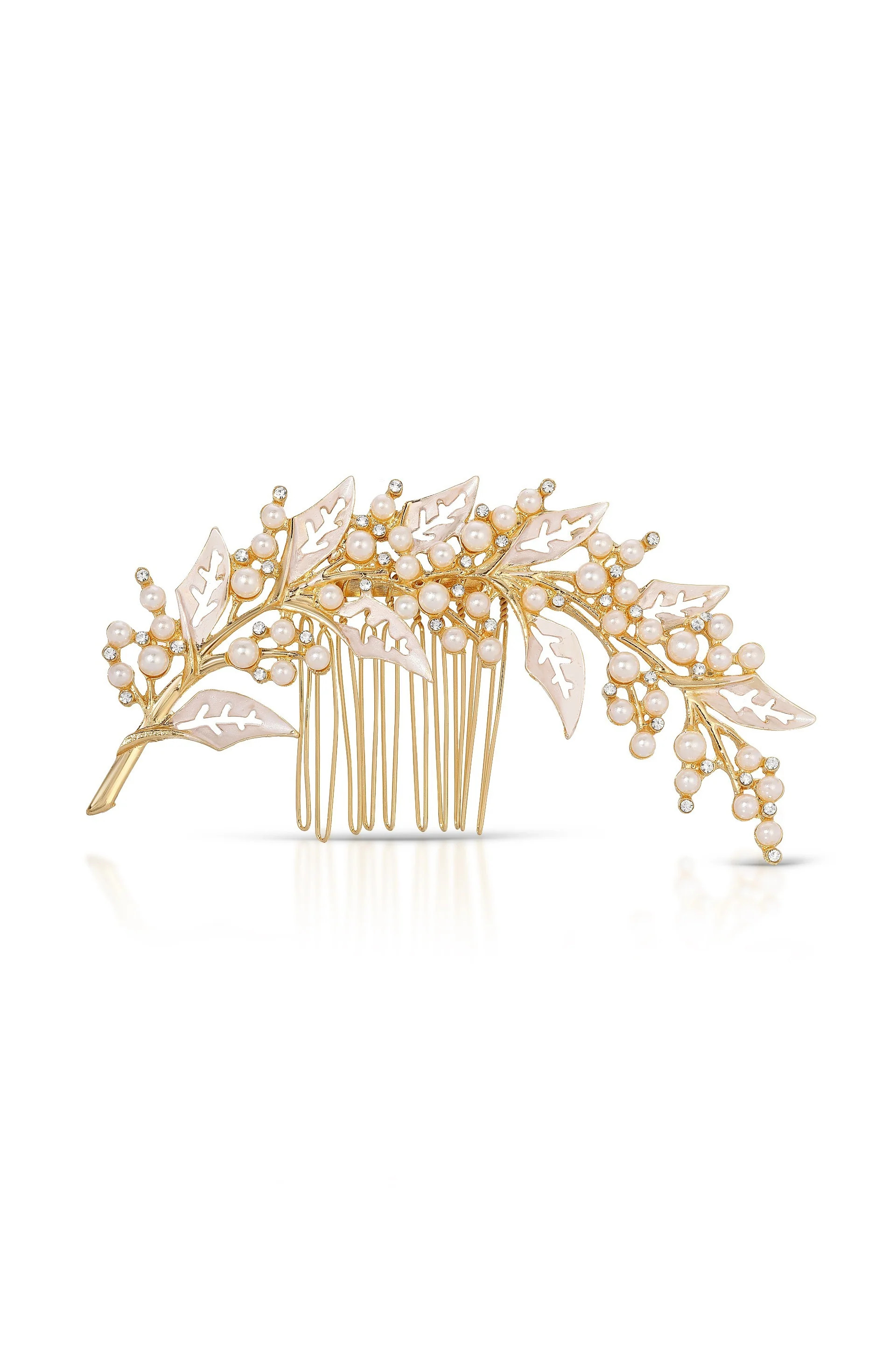 Ethereal Pearl Leaf Hair Comb | Ettika