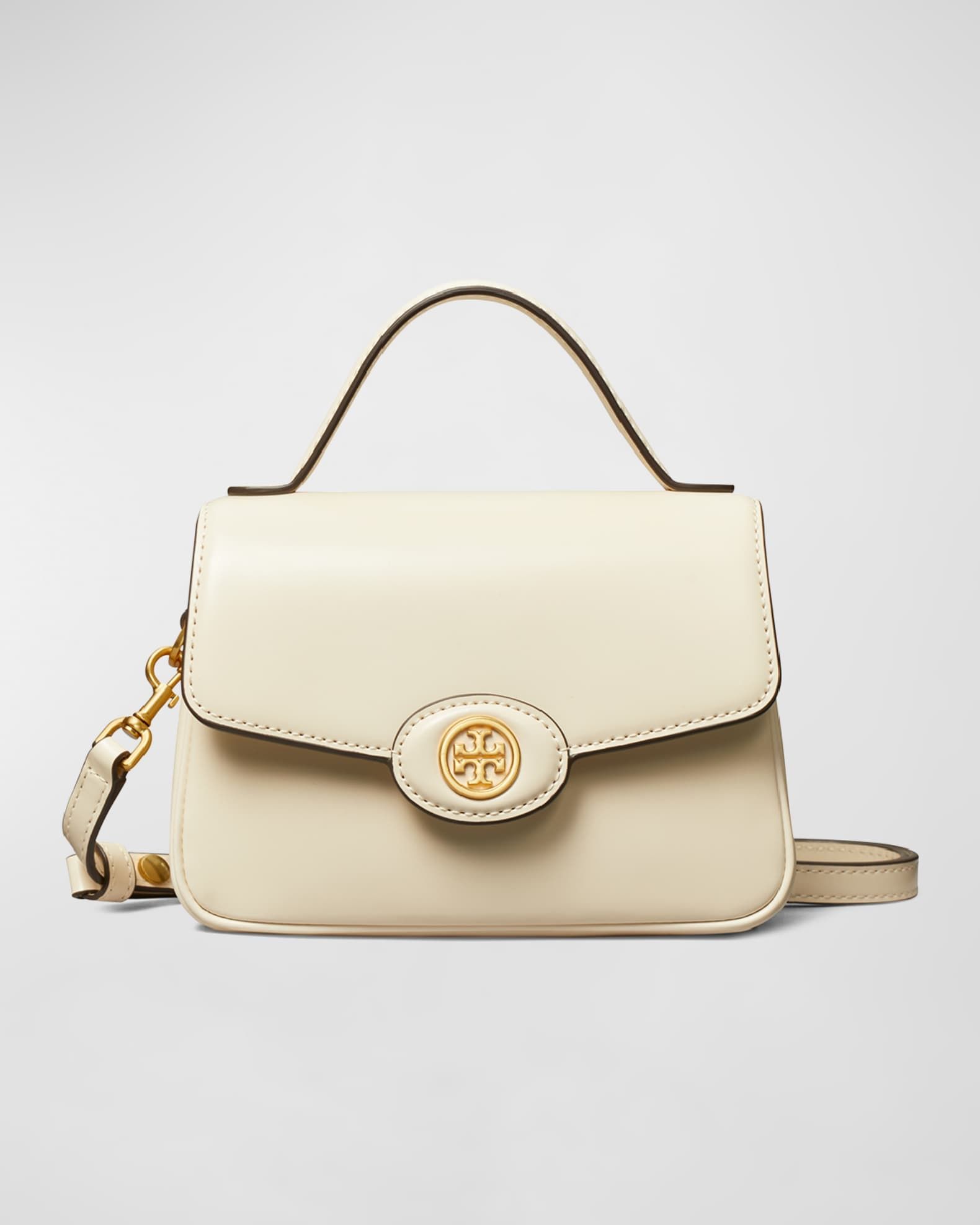 Tory Burch Robinson Small Leather Top-Handle Bag | Neiman Marcus