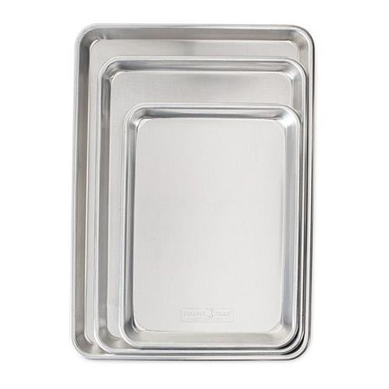 Nordic Ware 3-piece baking sheet set in natural aluminum
